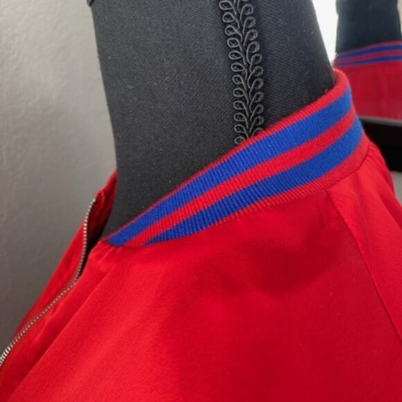 SUB_URBAN RIOT "Good Vibes" Red Silky Varsity Bomber Jacket Small - Picture 8 of 11